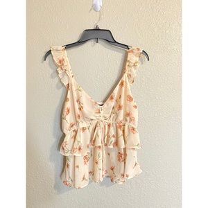 Forever 21 pretty pink floral blouse